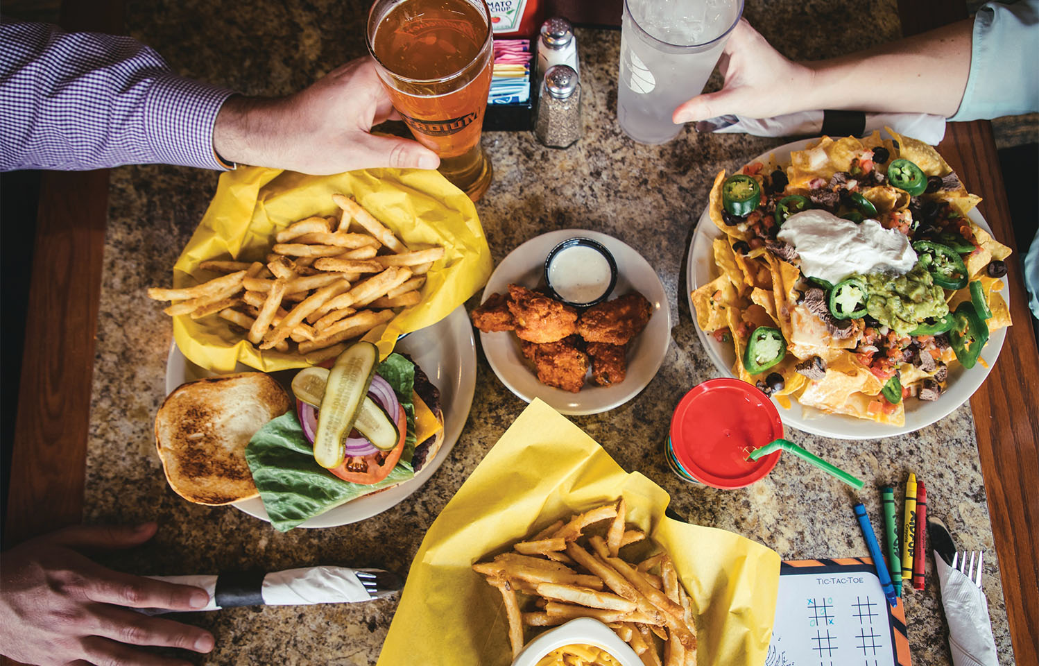 Enjoy burgers, wings, and beer at Stadium Grill in Columbia, MO.