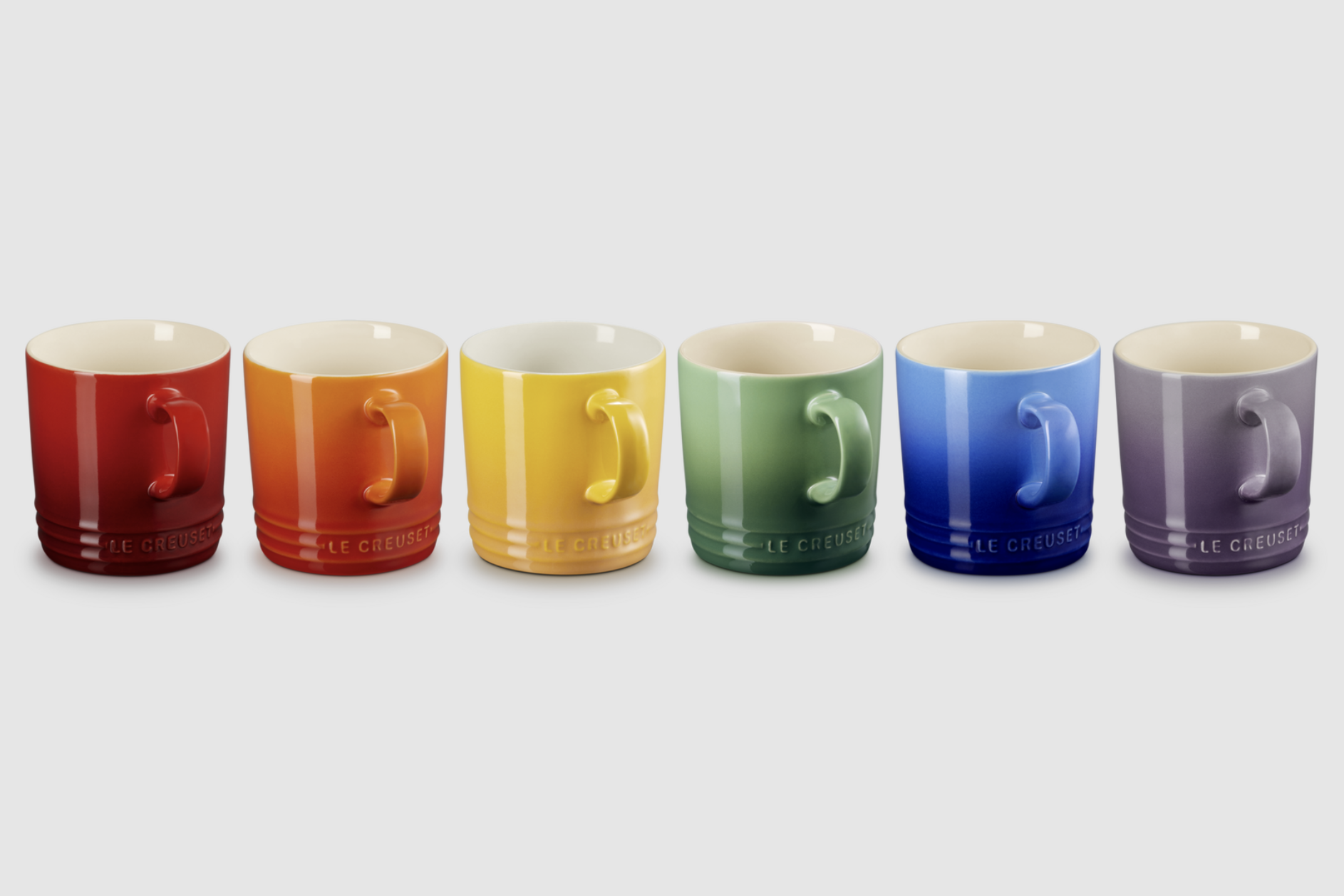 Le Creuset - Stoneware Rainbow Set of 6 Coffee Mugs