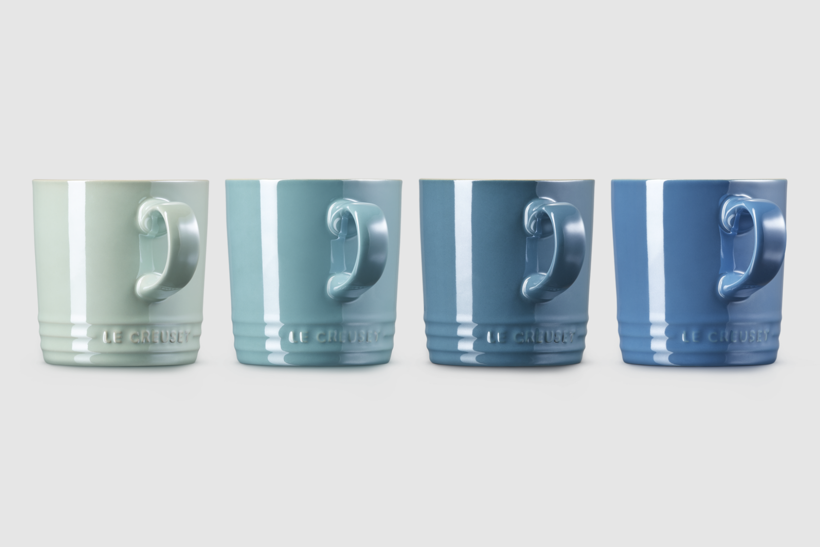 Le Creuset - Stoneware Metallics Set of 4 Mugs Blue