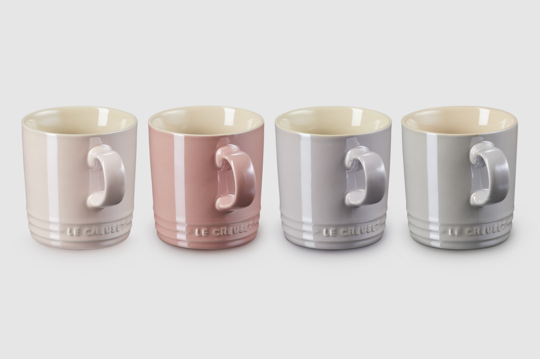 Le Creuset - Stoneware Metallics Set of 4 Mugs Pastel