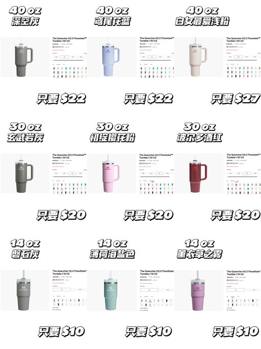💦【Stanley 官网黑五】【吨吨杯，$10】
