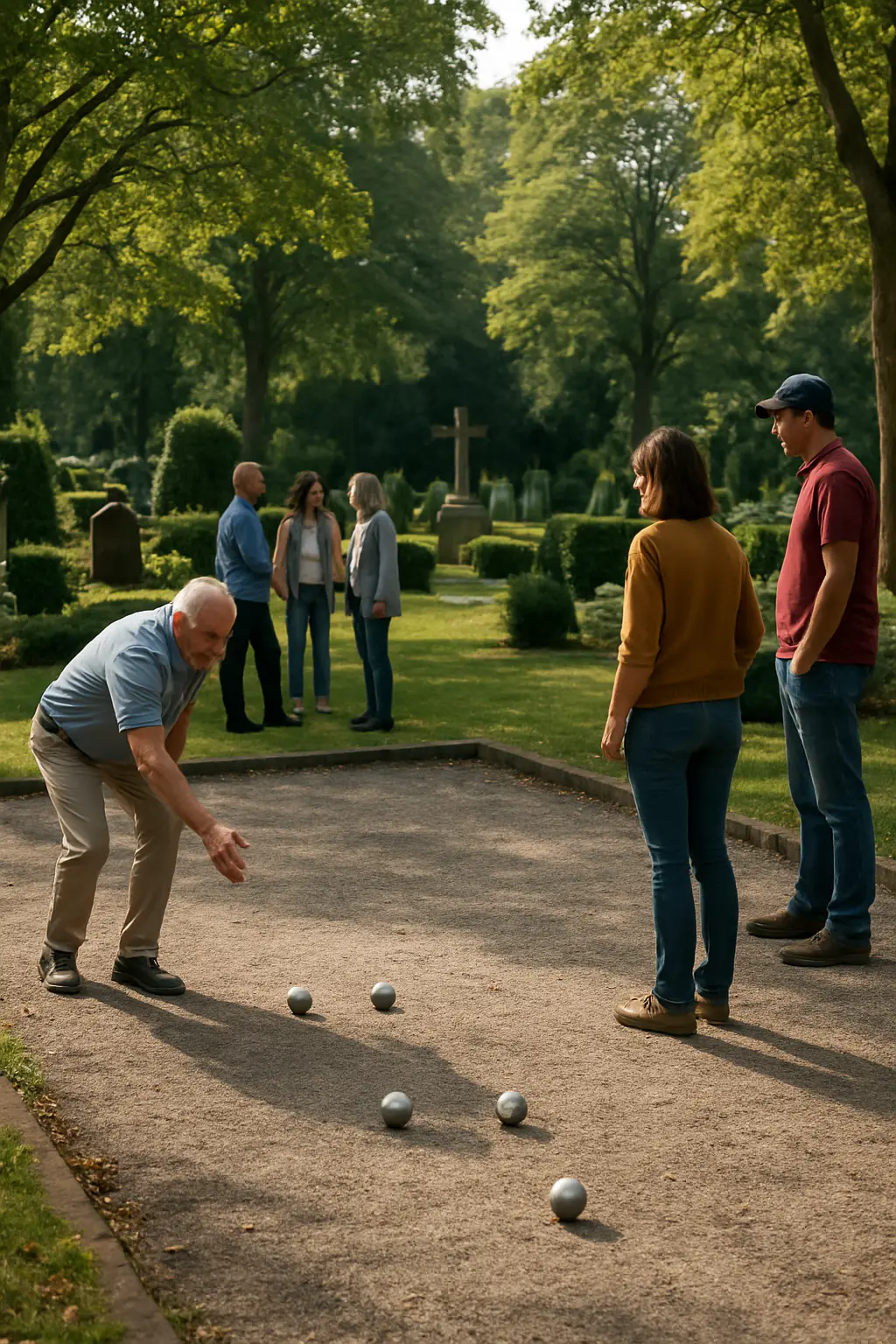 Boulen auf dem Lauenburger Friedhof