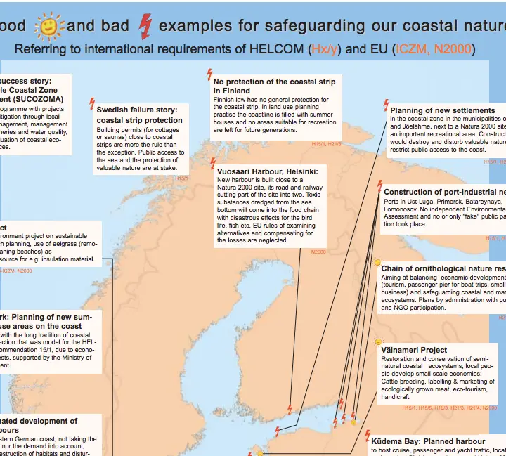 Checking coastal conservation - map