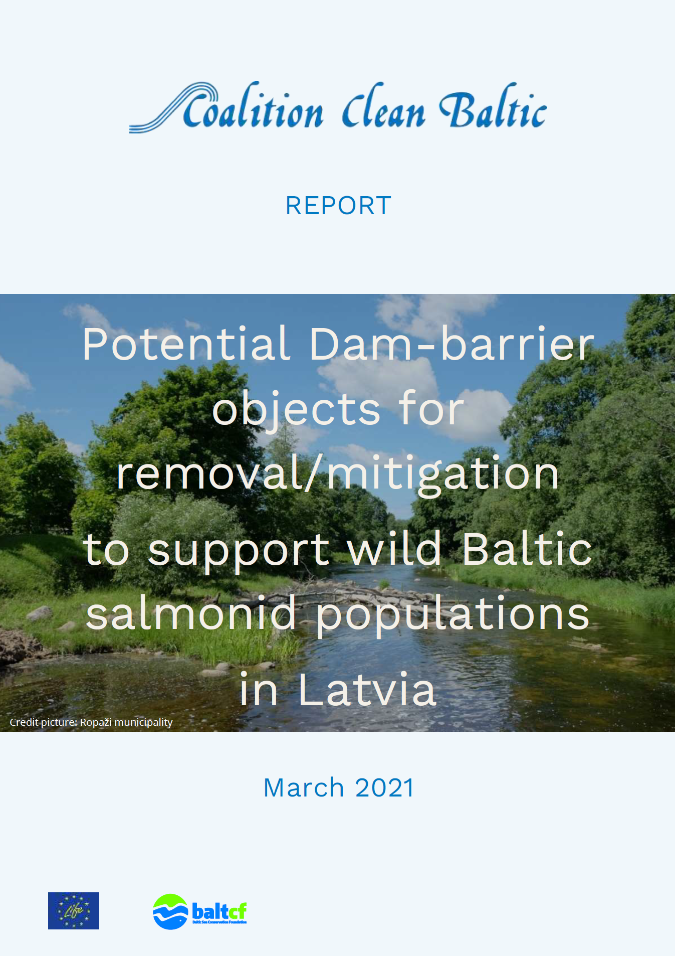 Potential Dam-barrier objects for removal/mitigation to support wild Baltic salmonid populations in Latvia
