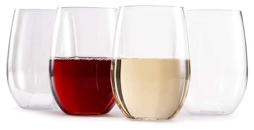 Unbreakable plastic wine glasses logo
