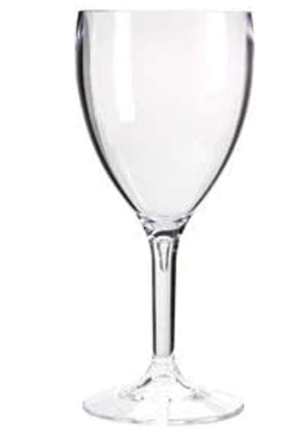 Virtually unbreakable large wineglass logo