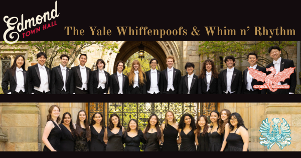 The Yale Whiffenpoofs and Whim n' Rhythm return to Edmond Town Hall on December 4