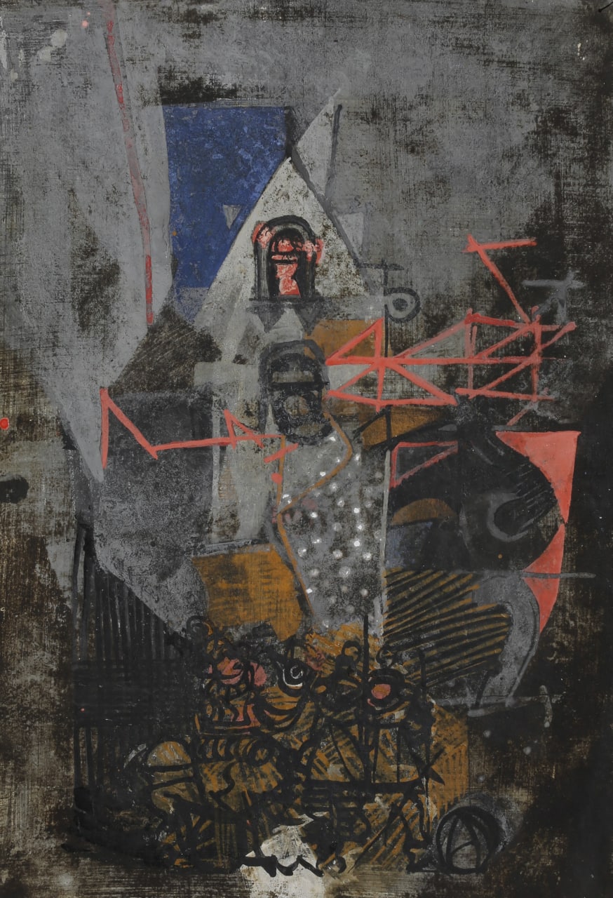 tempera intitolato storie del campanile di Mariano Fracalossi