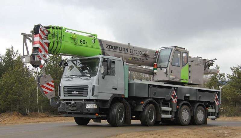 Автокран 60 тонн 42 метра + 9 метров гусек ZTC600 на базе МАЗ