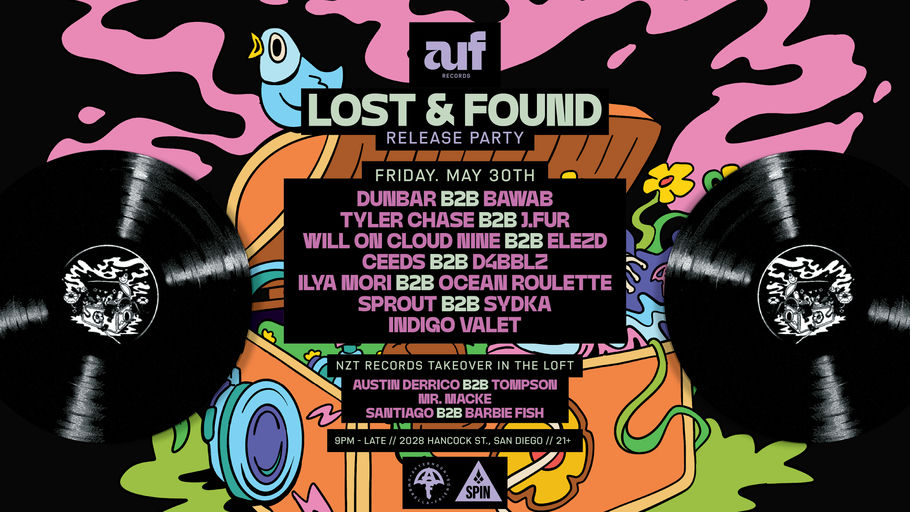 Flyer for AUF Records: Lost & Found Release Party