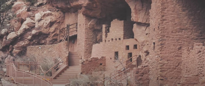 A closer look at the buildings in the Manitou Cliff Dwellings near Colorado Springs CO