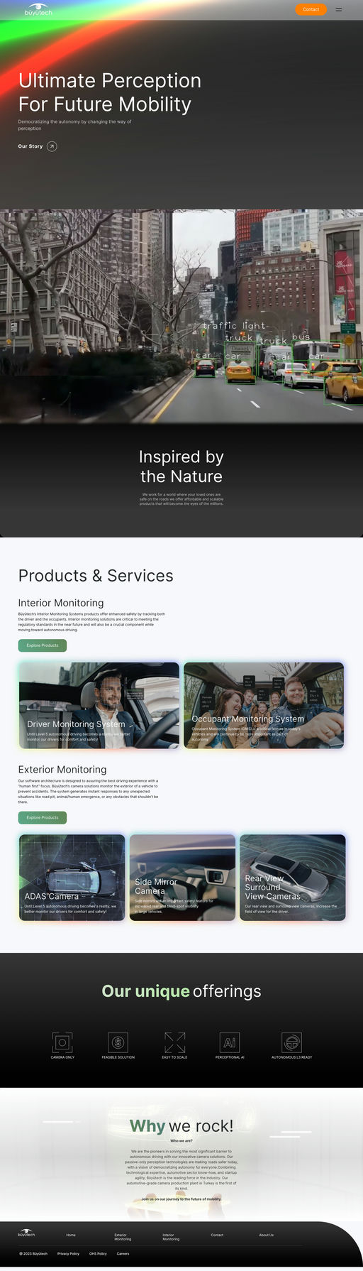 Screenshot from website top part