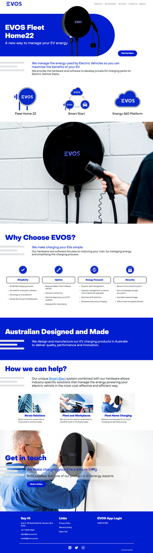 Screenshot from website top part