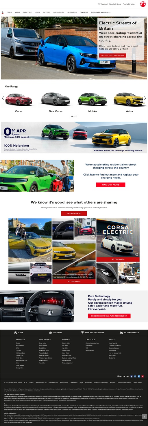 Screenshot from website top part