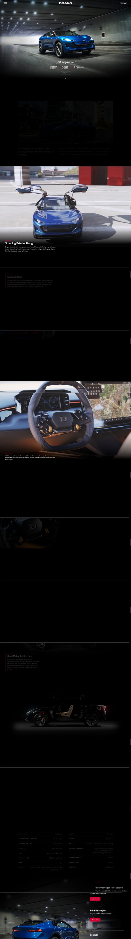 Screenshot from website top part