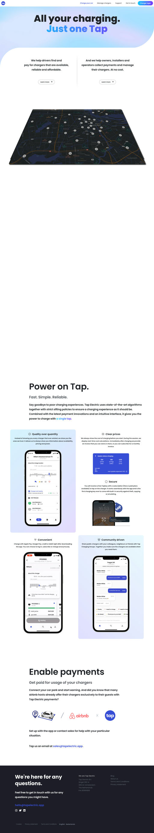 Screenshot from website top part