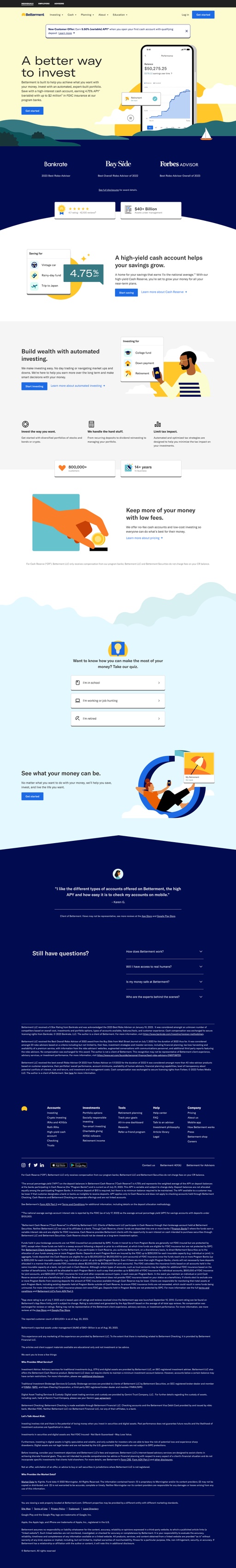 Screenshot from website top part