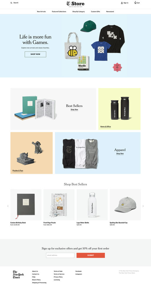 Screenshot from website top part