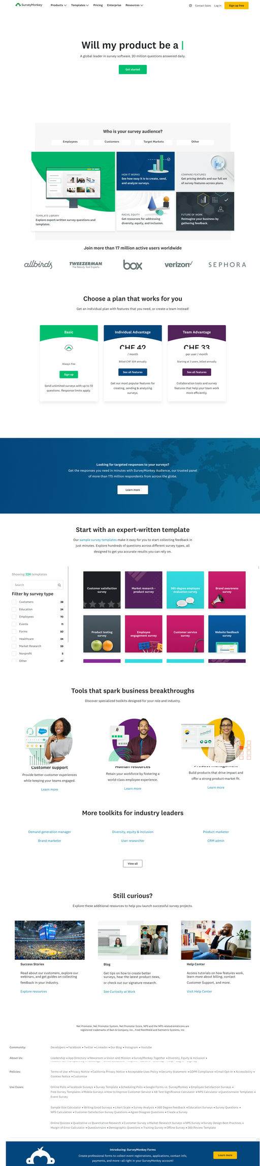 Screenshot from website top part