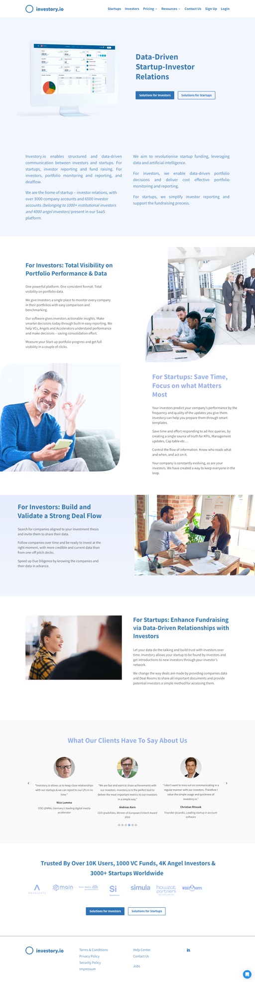 Screenshot from website top part