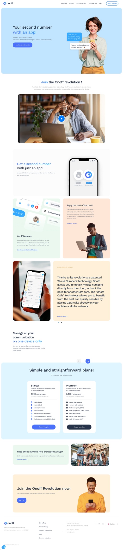 Screenshot from website top part