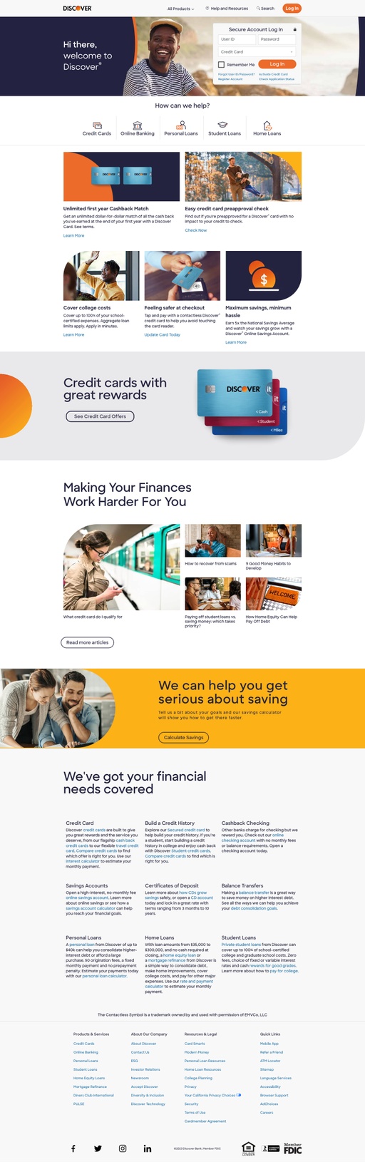 Screenshot from website top part