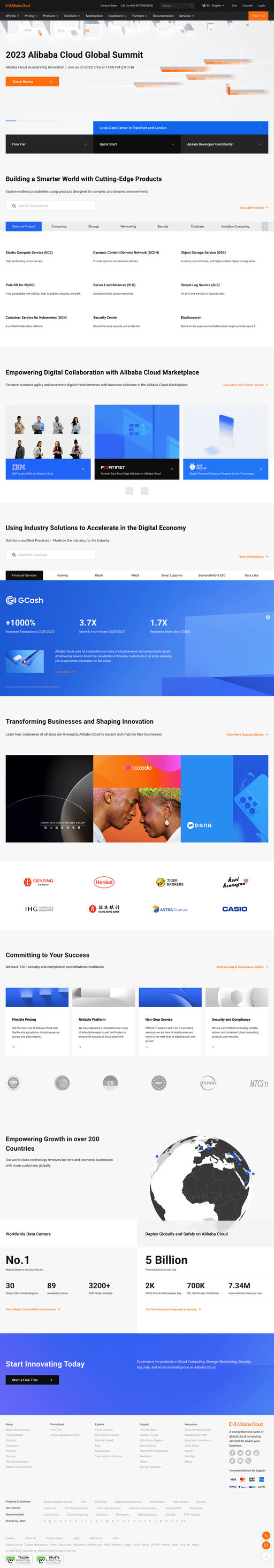 Screenshot from website top part