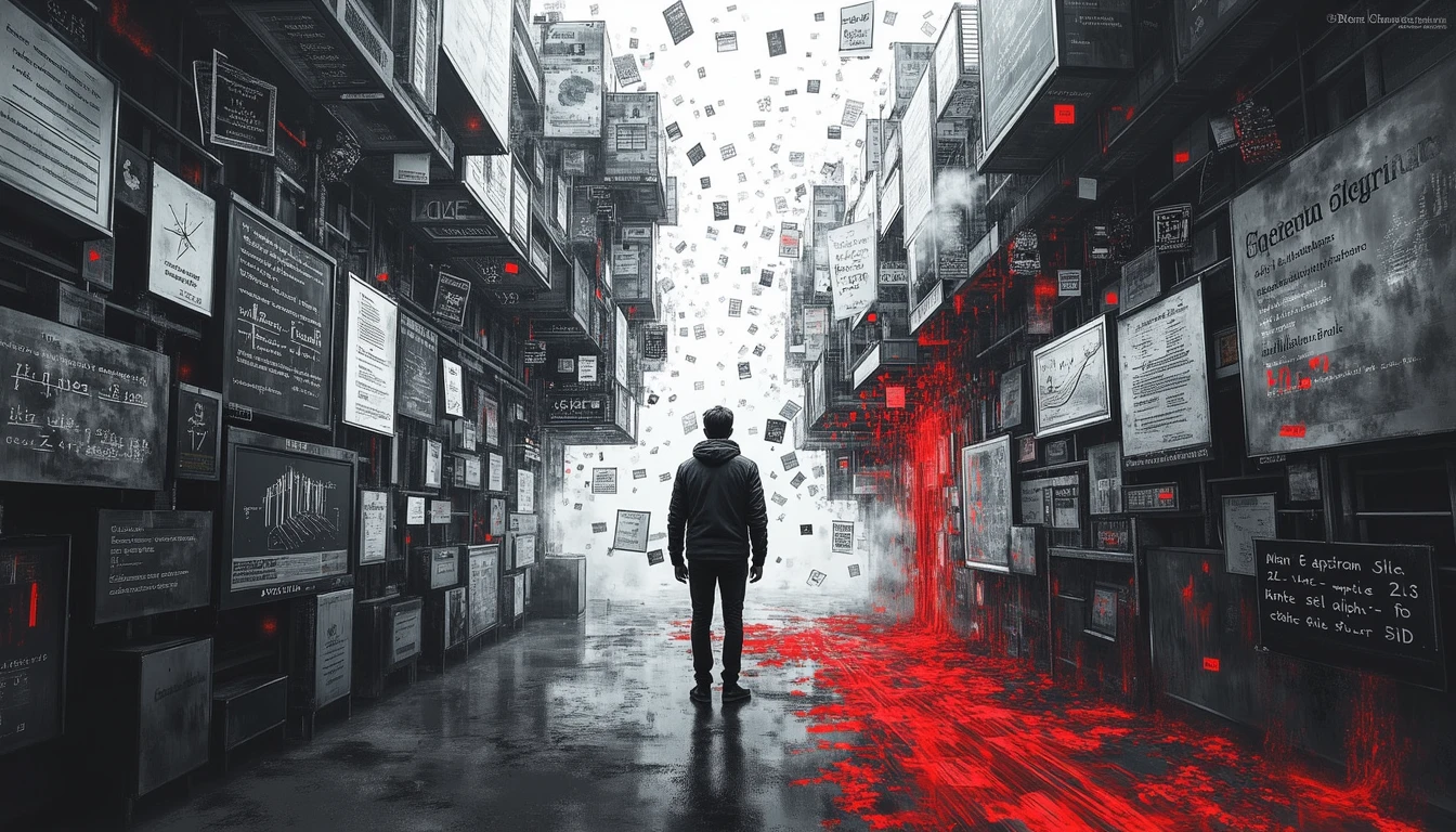 Person at intersection of human and machine consciousness realities