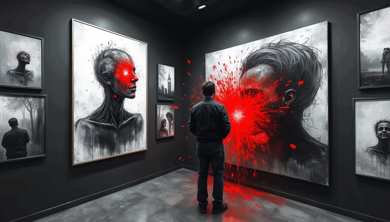 Living paintings revealing emotional depth of artistic creation