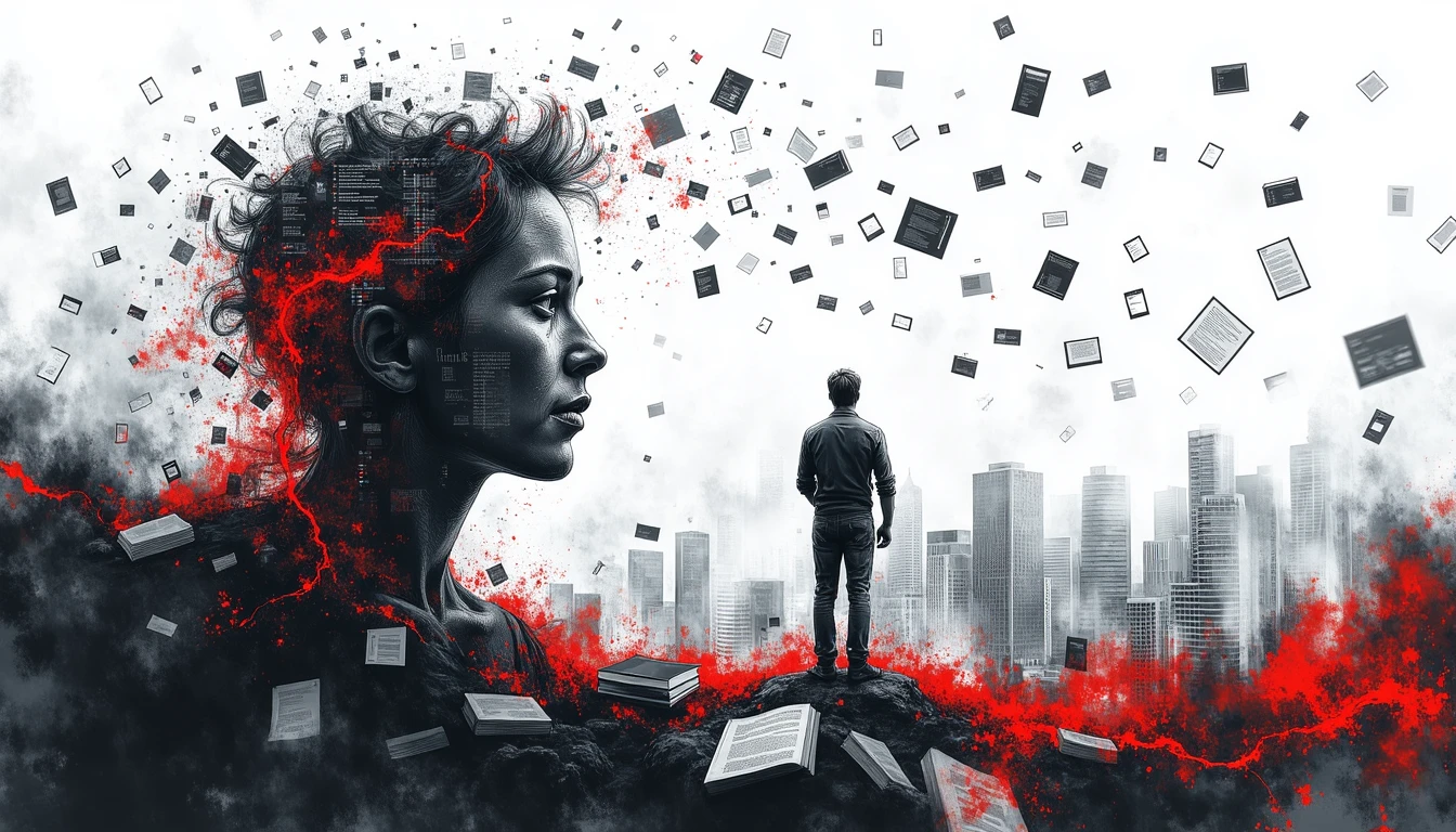 Human intellect merging with potential AI knowledge landscape