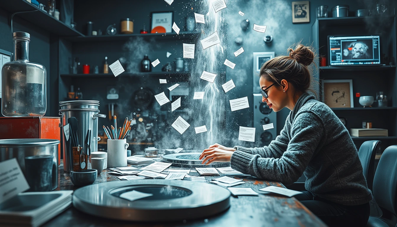 Developer sculpting language models in abstract workshop