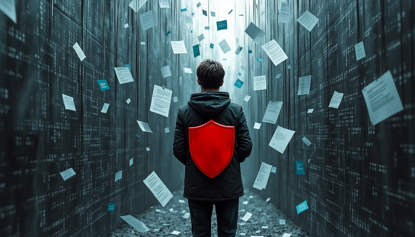 Person carefully navigating complex data privacy landscape