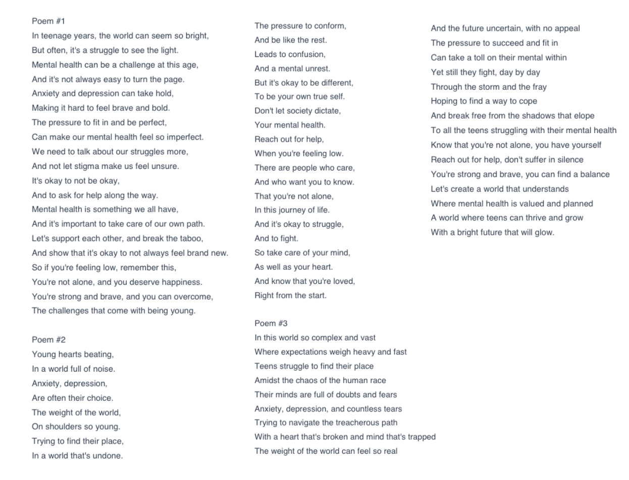 Mental Health Poem (Final Step of 9-Step Project)