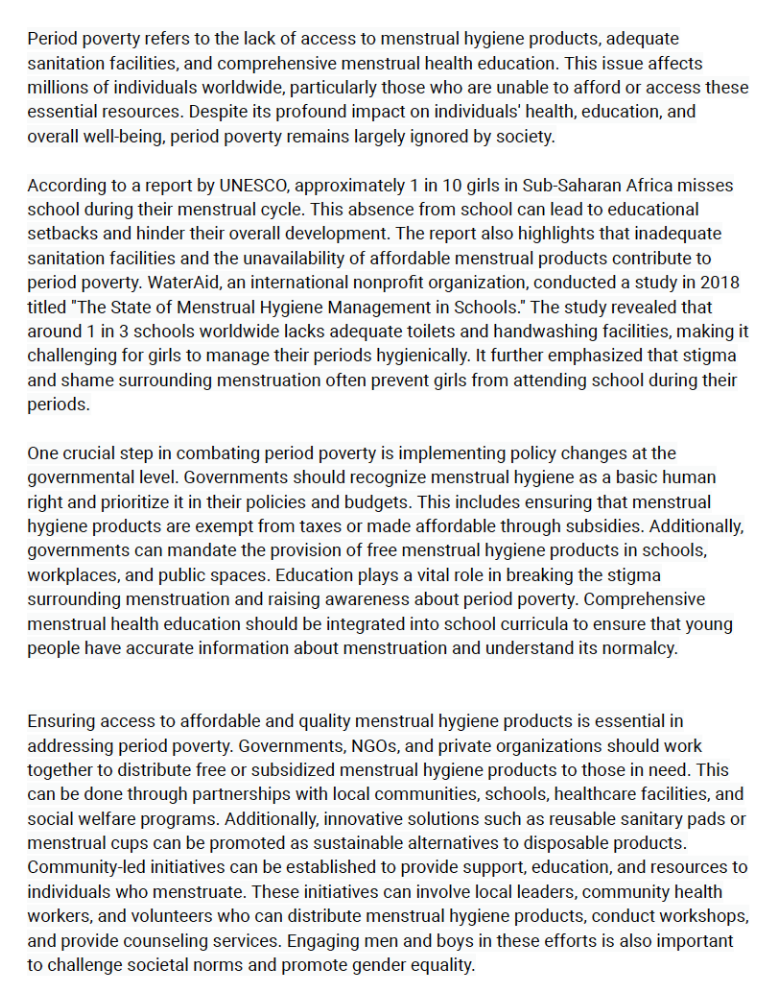 Poverty Essay (Final Step of 5-Step Project)