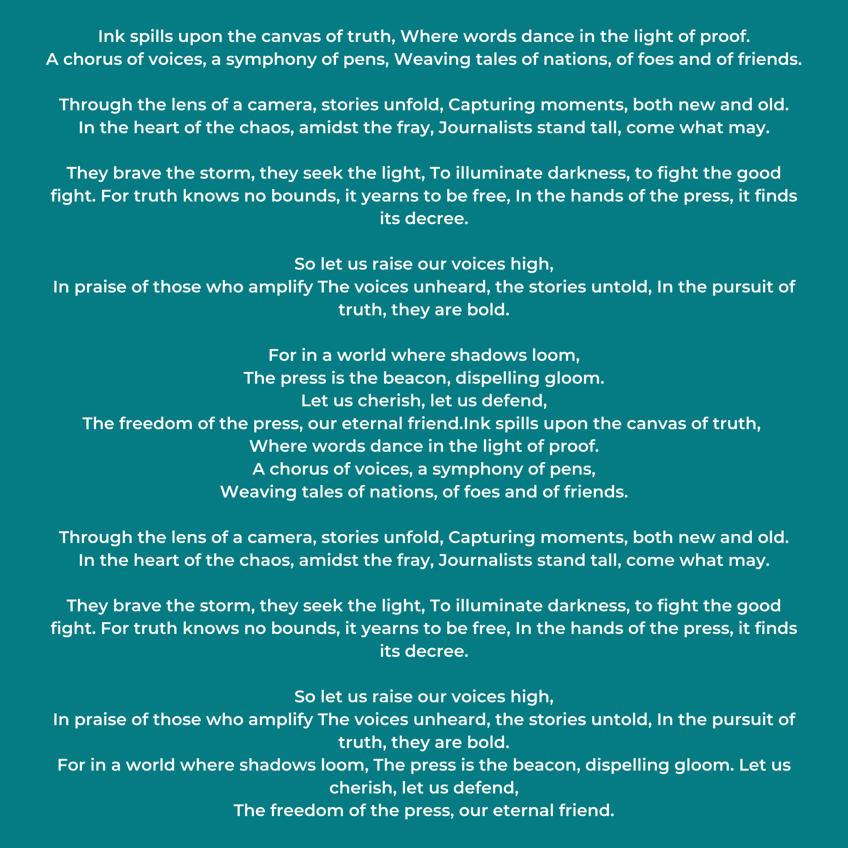 World Press Freedom Day Poem