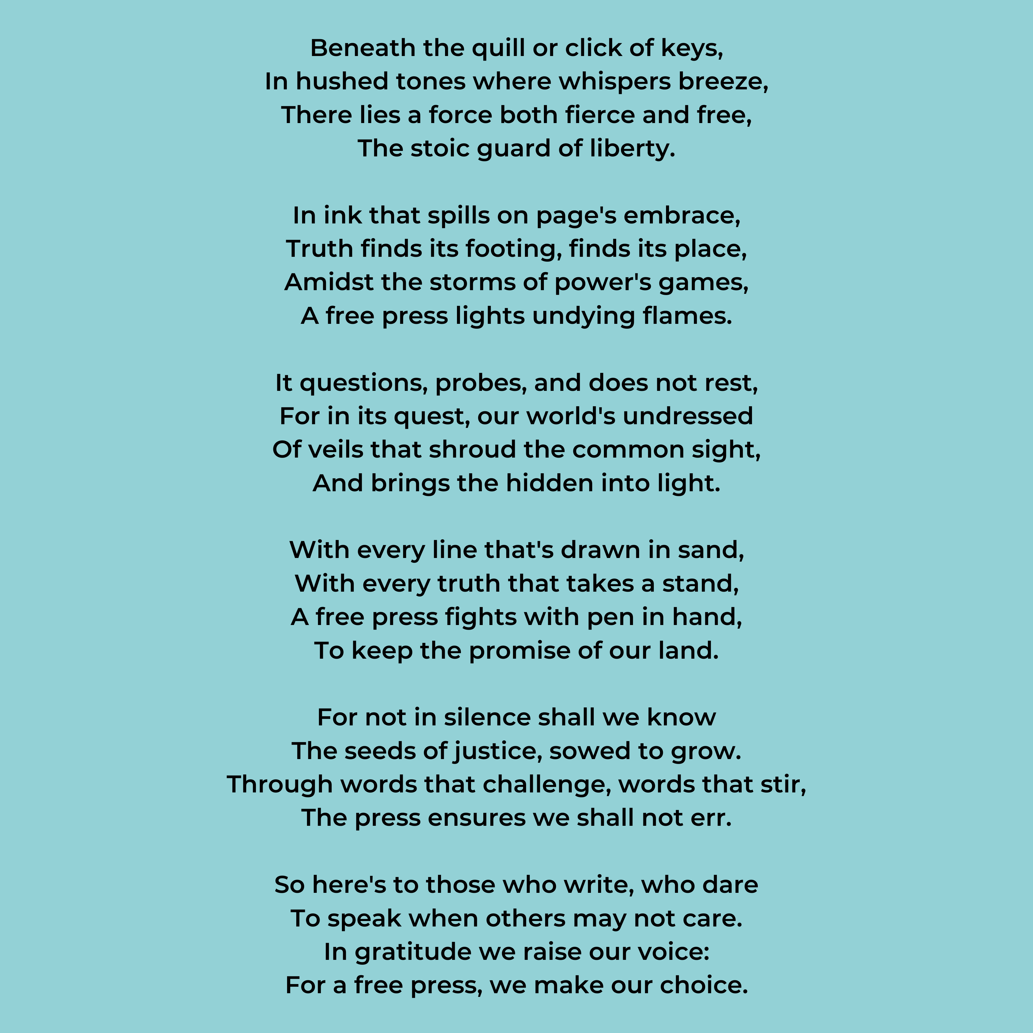 World Press Freedom Day Poem