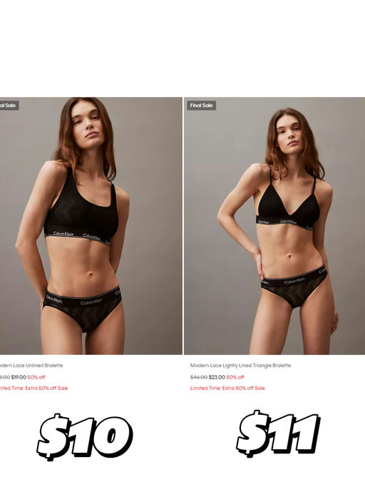 【CK 额外5折】【内衣仅$6】