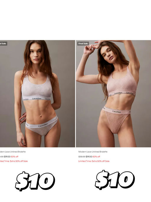 【CK 额外5折】【内衣仅$6】