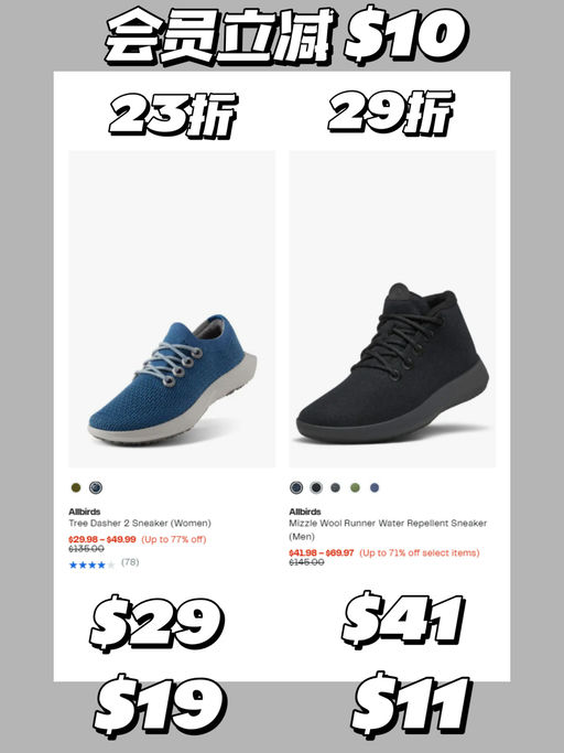 🐧【OMG Allbirds 再降！】【十几刀就有】