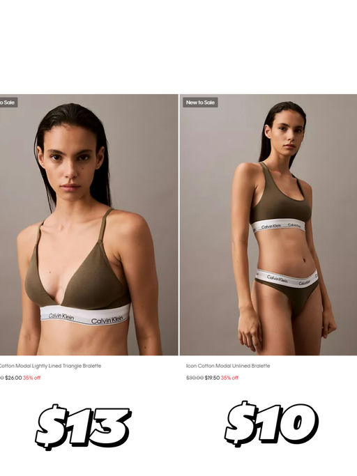 【CK 额外5折】【内衣仅$6】