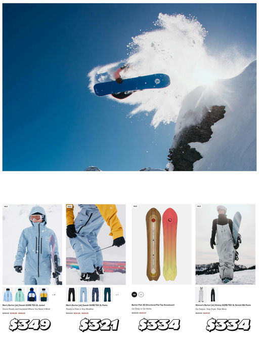 【Burton 季末大清仓】 【Deepest Deals】