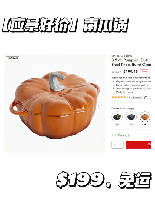 【Anniversary Sale】【南瓜锅 $199】