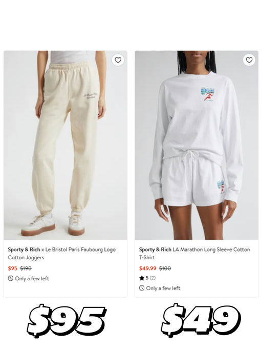 🤑【新款再降！】【Sporty & Rich 5折】