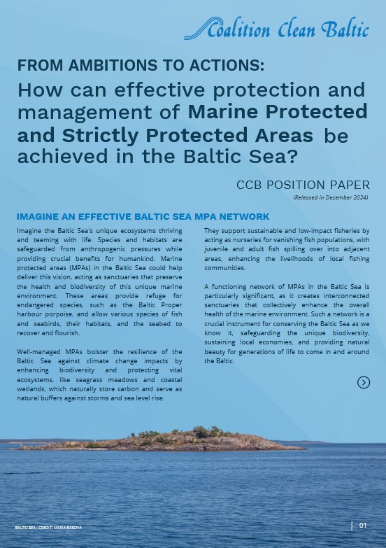 CCB Position Paper on Marine Protected Areas (MPAs)