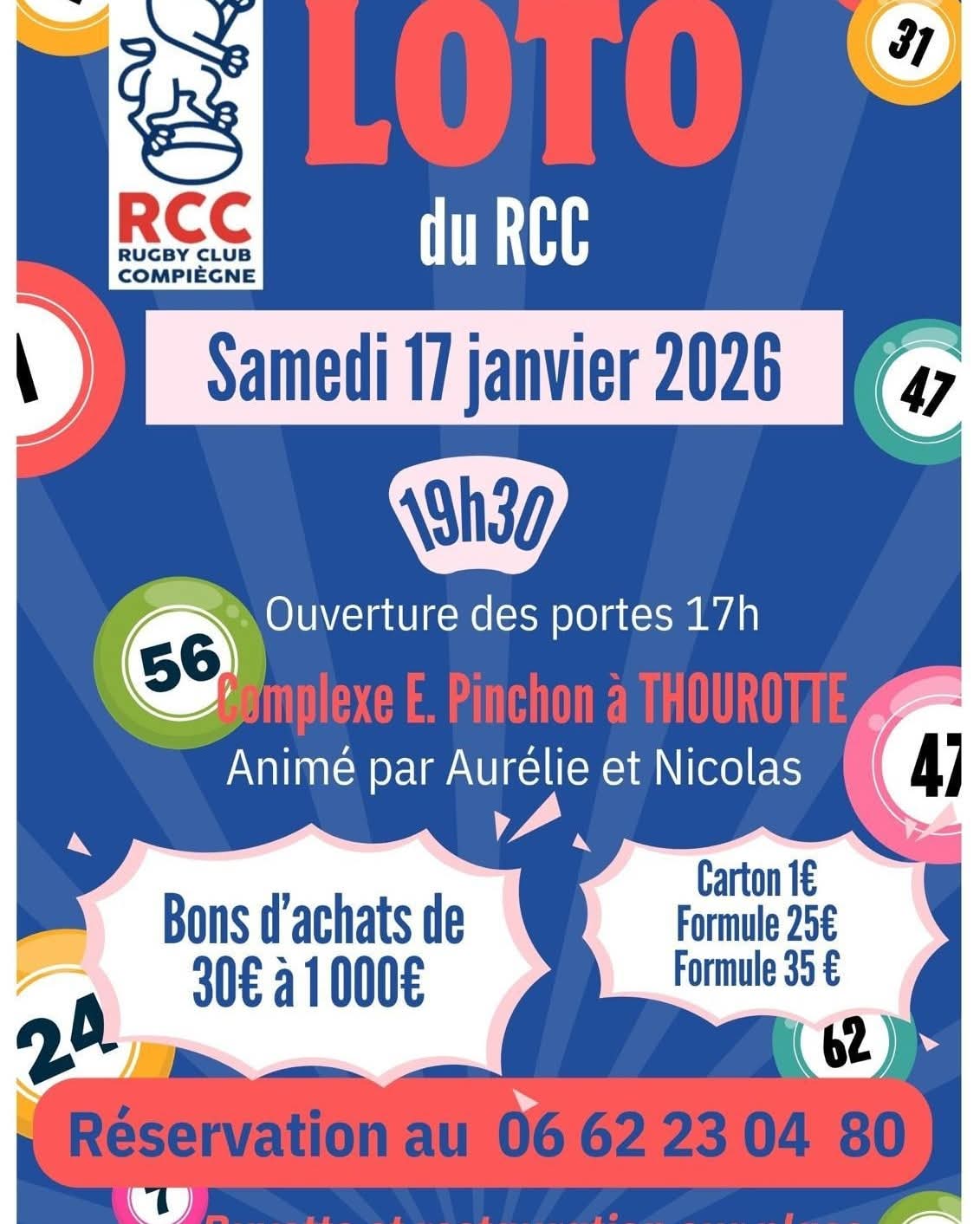 LOTO DU RCC - rugby club compiégnois