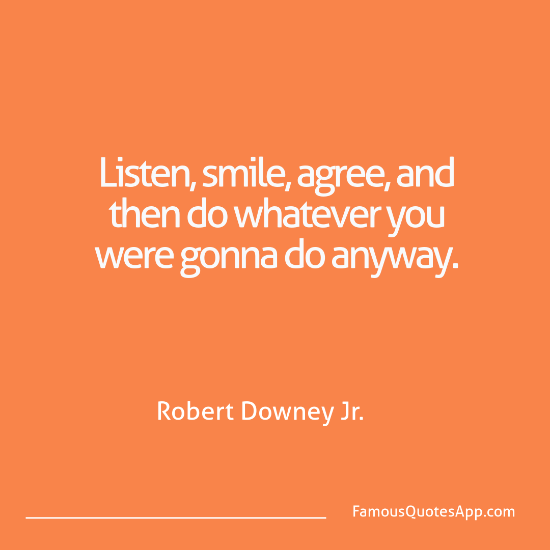 Humor Robert Downey Jr. Listen, smile, agree