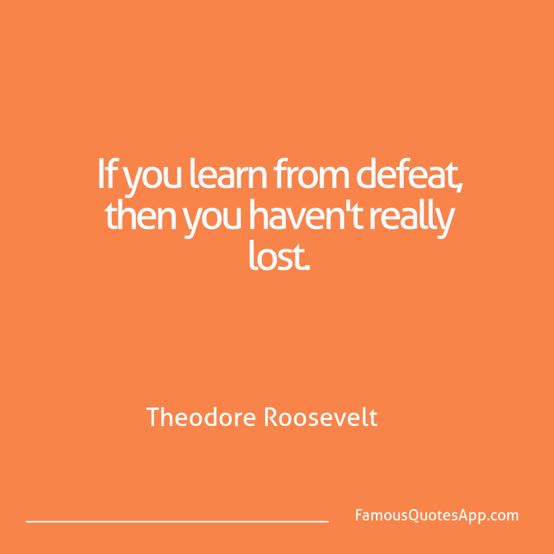 Failure Theodore Roosevelt If you learn from de