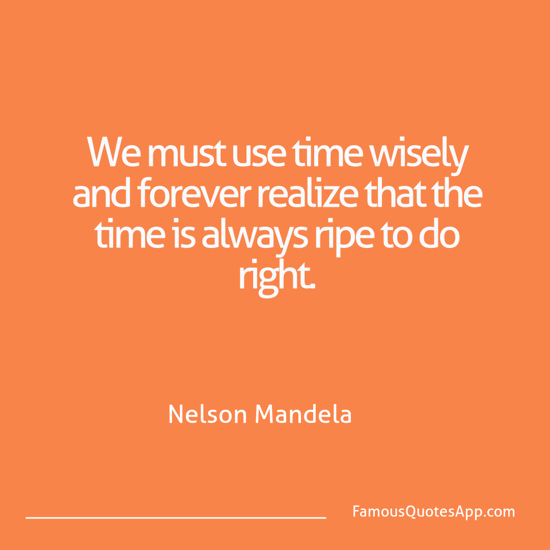 Motivation Nelson Mandela We must use time wis