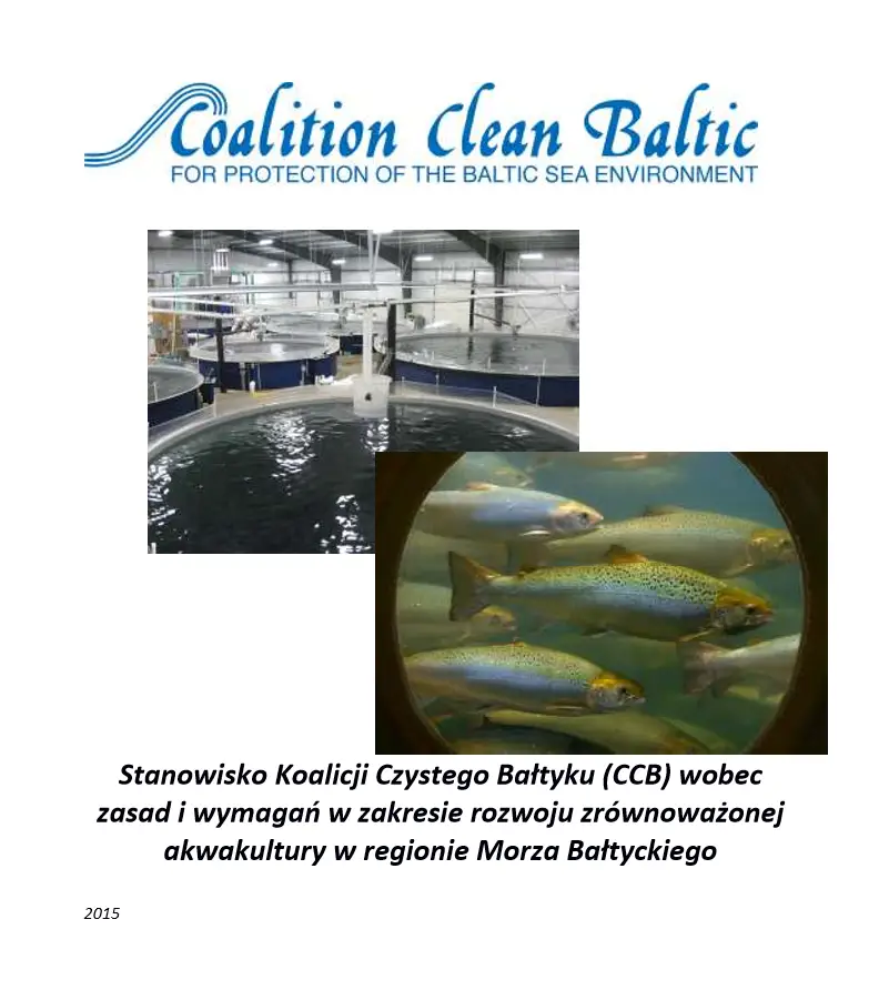 Sustainable aquaculture in the Baltic Sea region - update 2015 (Polish)