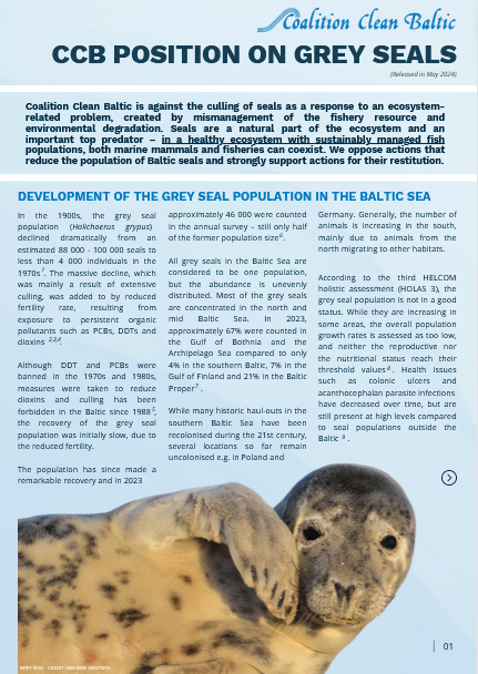 CCB position on grey seals